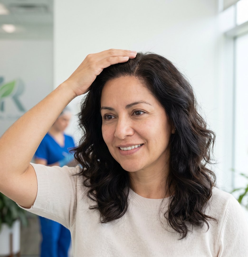 Woman with healthy, restored hair