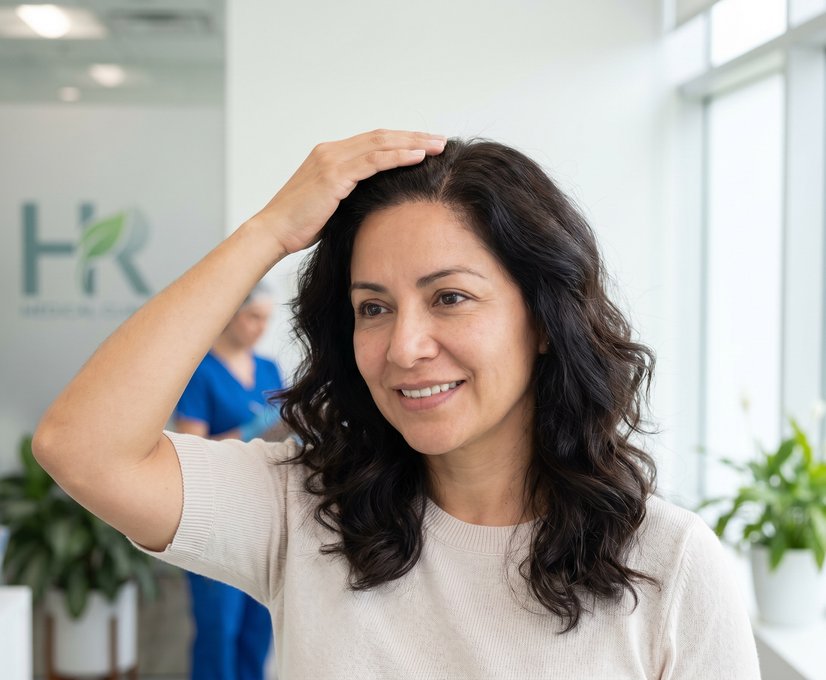 Woman with healthy, restored hair