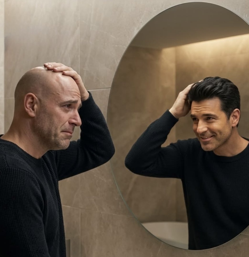 Man seeing fuller hair after restoration