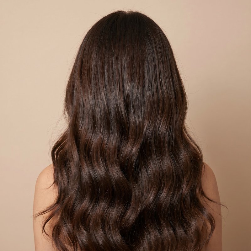 Back view of a woman with thick, full, healthy hair