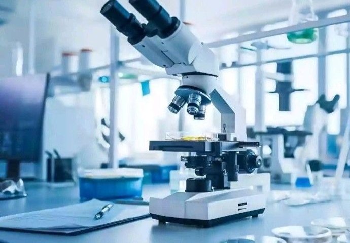 Laboratory microscope used to process EXOHAIR MD exosomes